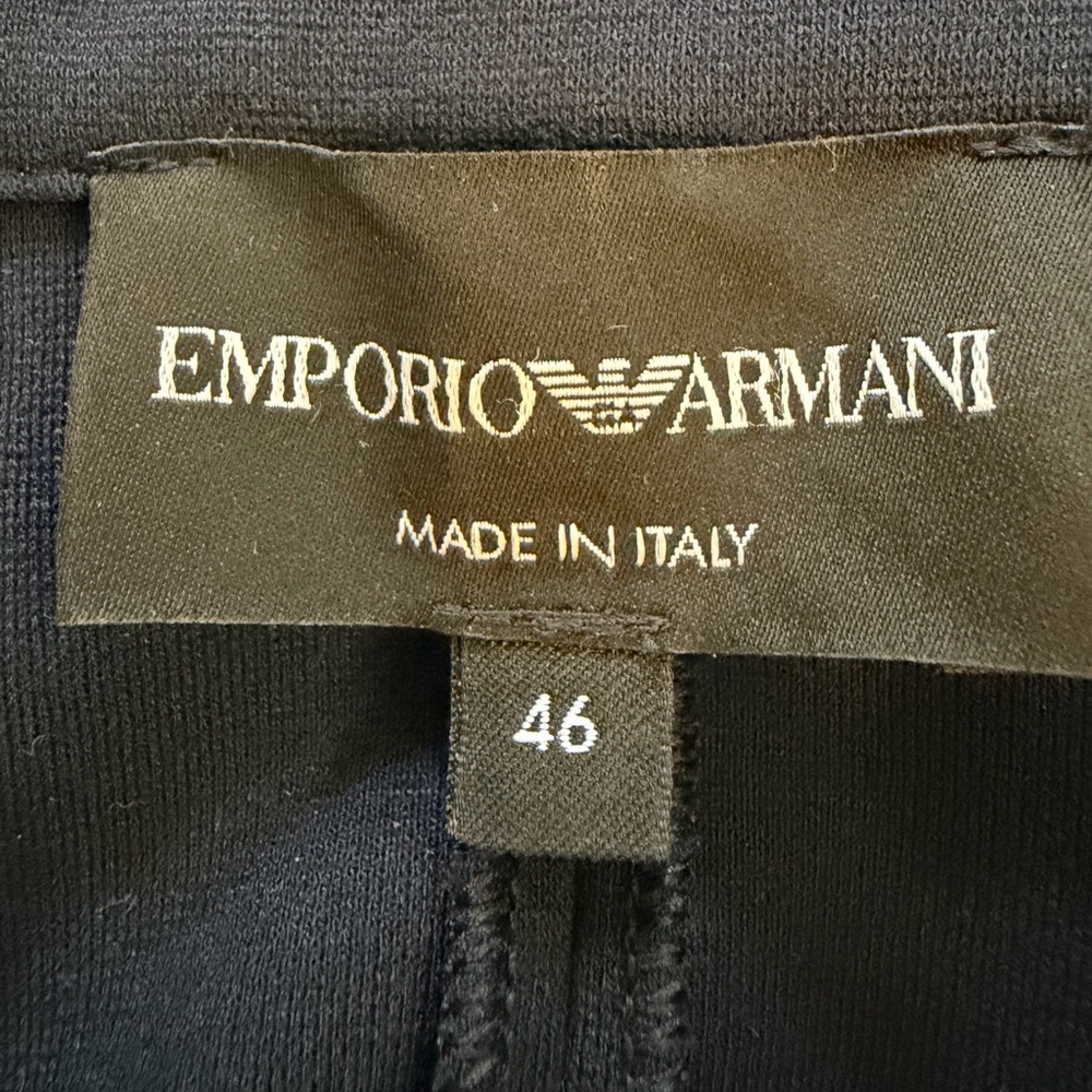 Emporio Armani Black Ruffled Navy Blazer Size 10 - Picture 5 of 6